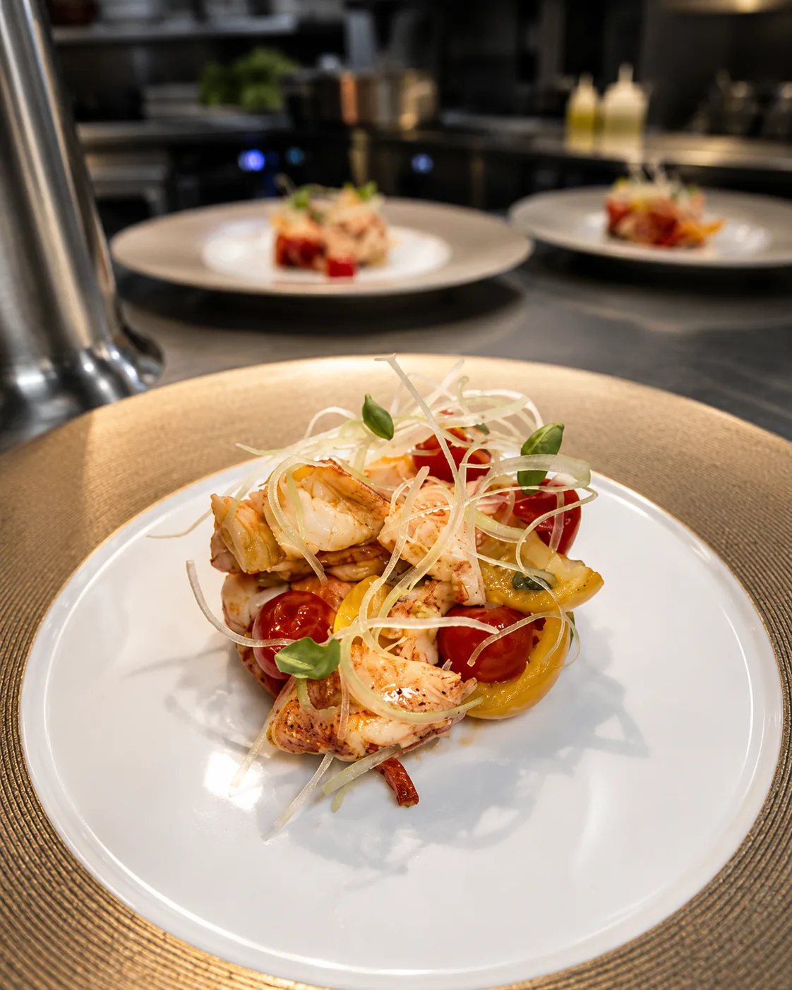 Lobster salad with tomato confit and shaved fennel